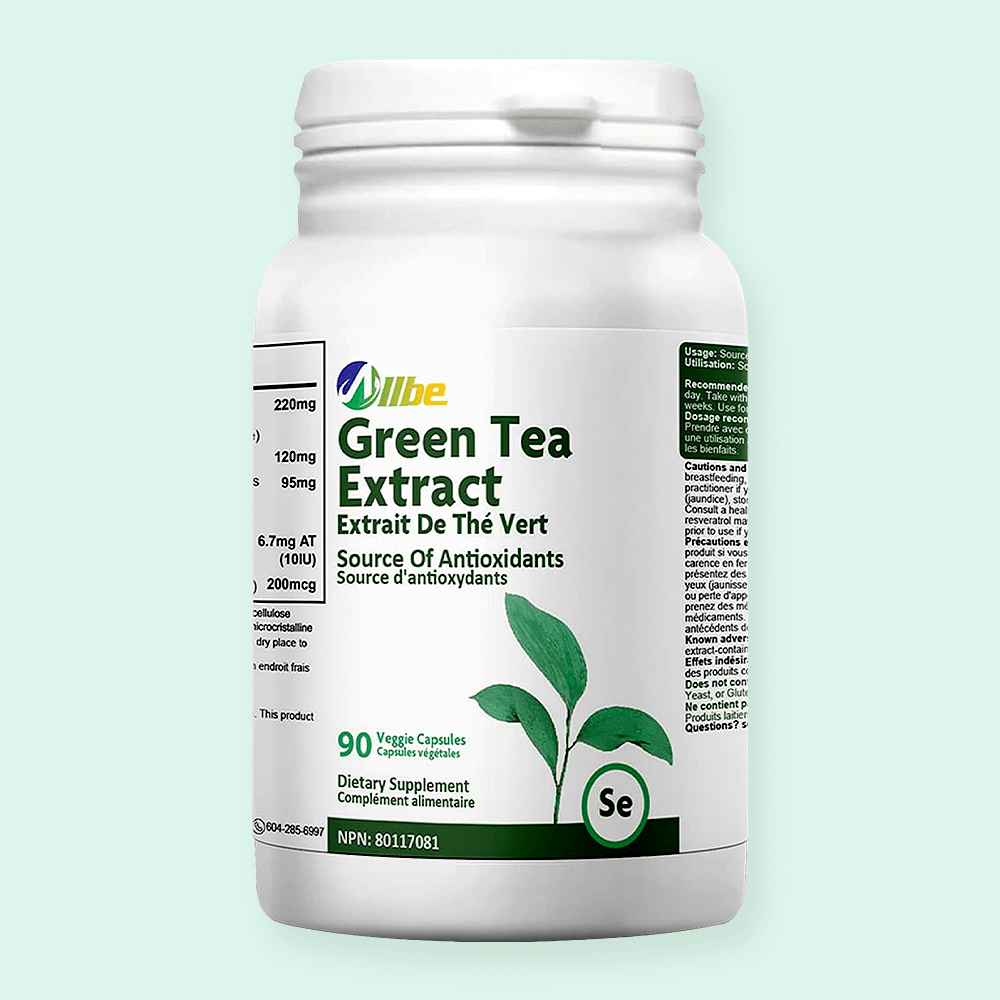 Allbe Green Tea Extract - Antioxidant Support with Selenium (90 Capsules)