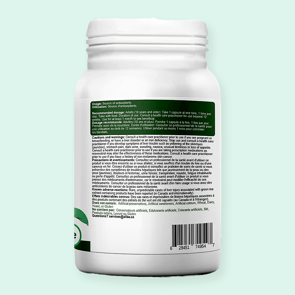 Allbe Green Tea Extract - Antioxidant Support with Selenium (90 Capsules)