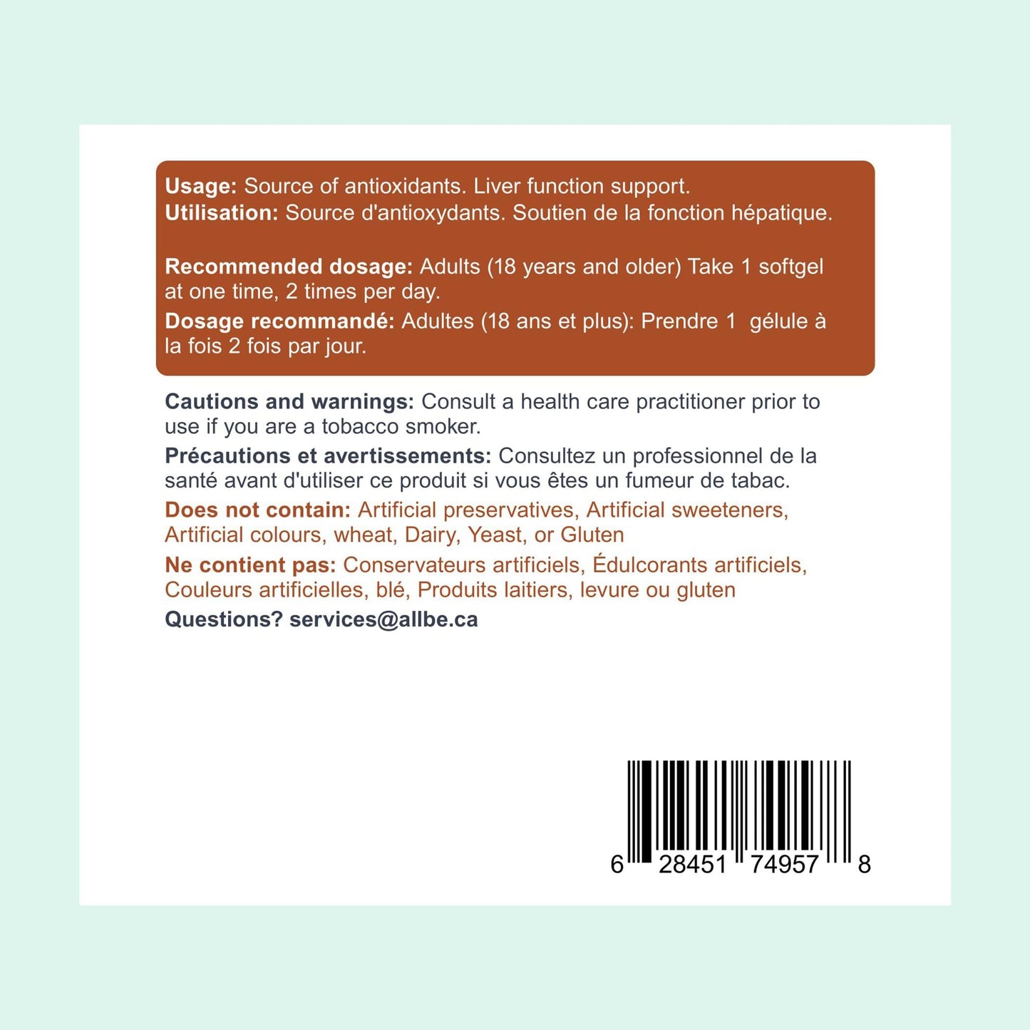 Allbe Soy Lecithin - Liver Health Support (60 Softgels)