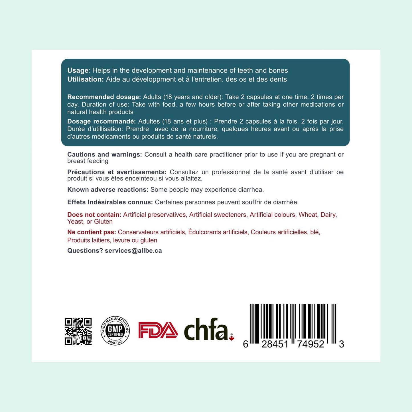 Allbe Chelated Ca & Multi-Minerals - Bone Health Support (90 Capsules)