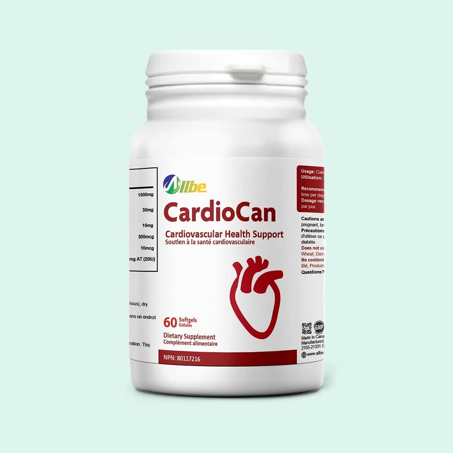 Allbe CardioCan - Heart Health Support (60 Softgels)