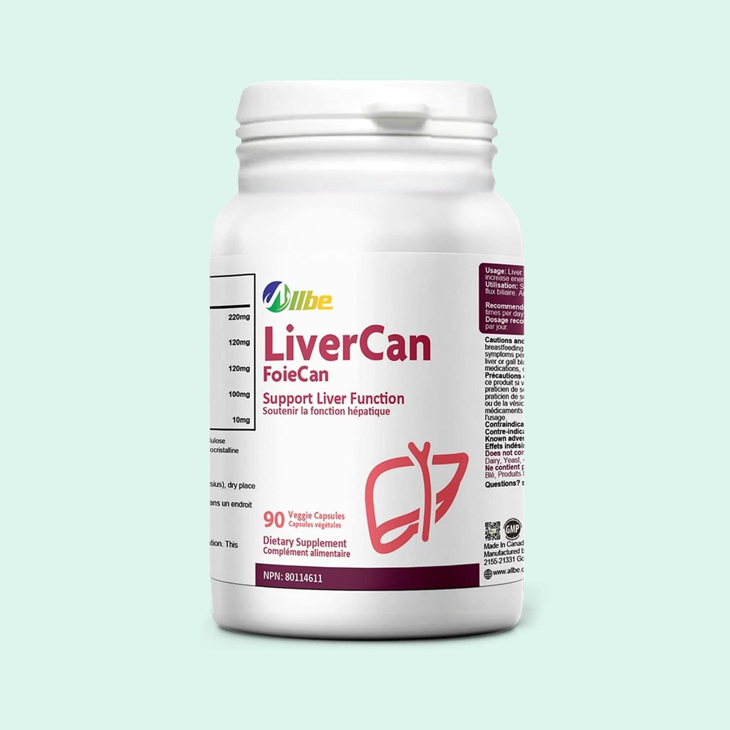 Allbe LiverCan - Liver Function Support (90 Capsules)
