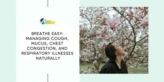 Illustration of a woman breathing fresh air in the spring season