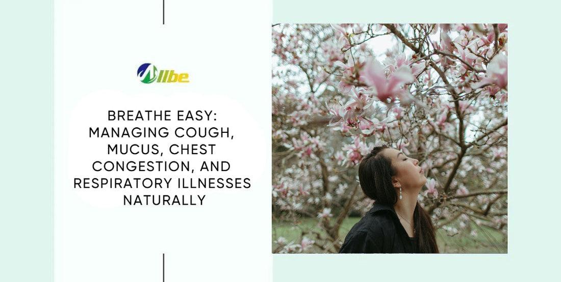 Illustration of a woman breathing fresh air in the spring season