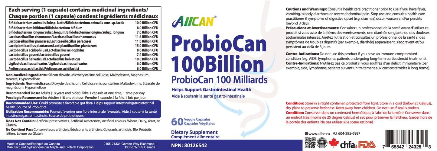 ProbioCan – 100 Billion CFU Probiotic