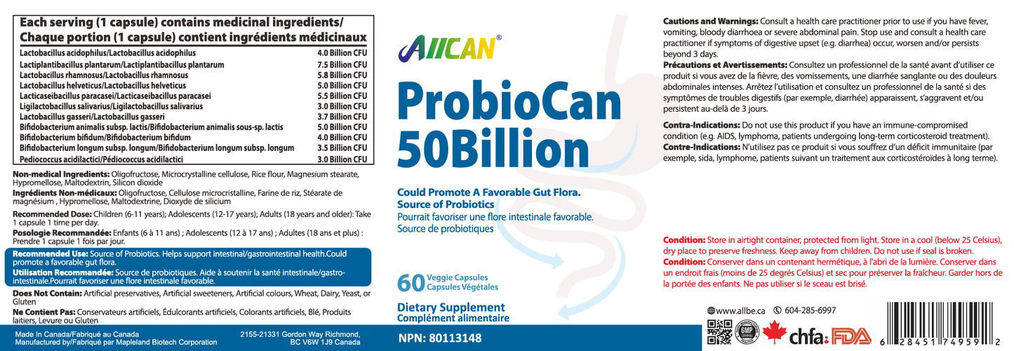ProbioCan  50 Billion CFU Probiotic