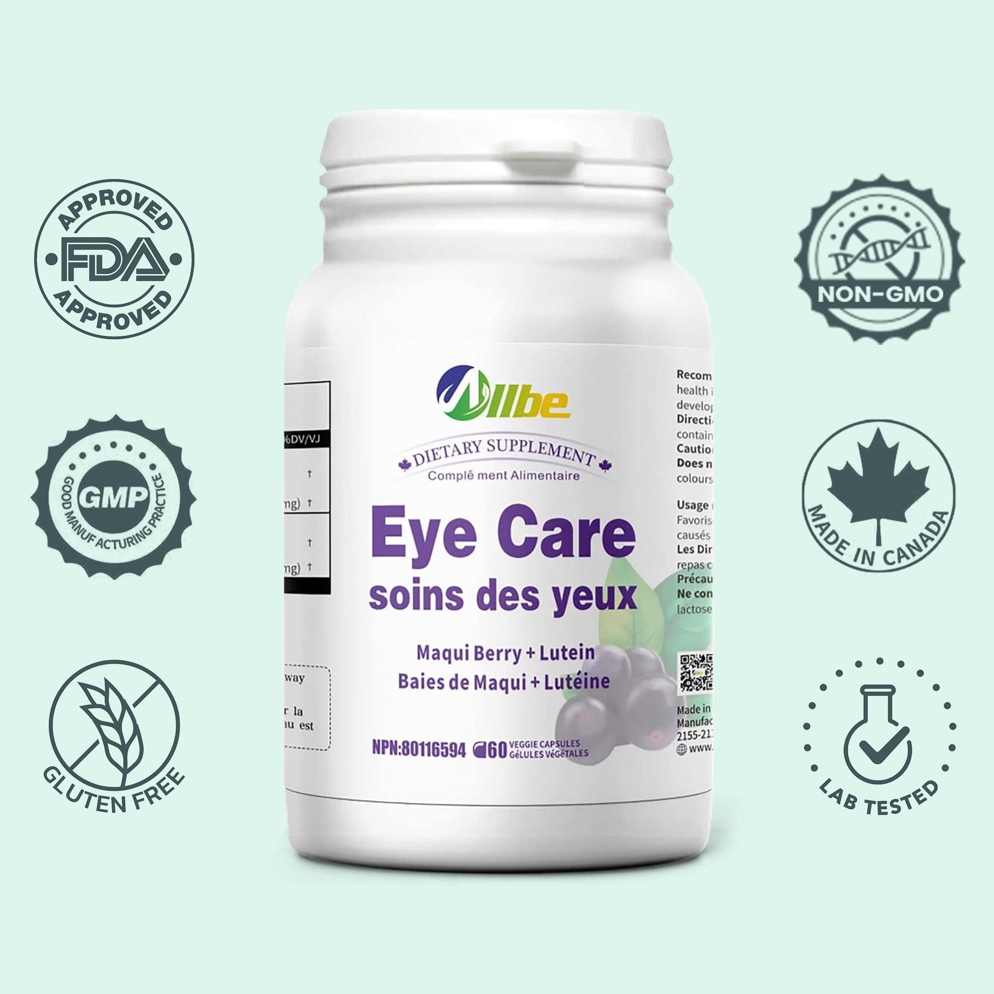 Eye Care LuteinRich Vitamin Eyes Supplement Allbe Canada