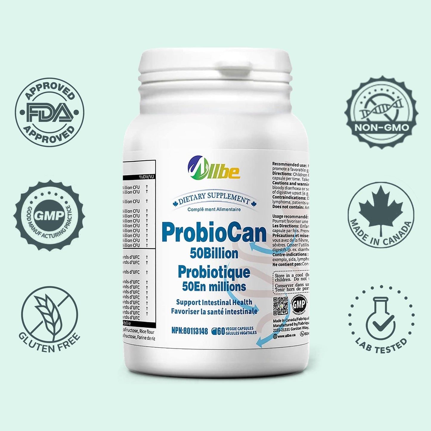 ProbioCan: 50 Billion Gut Health Supplement