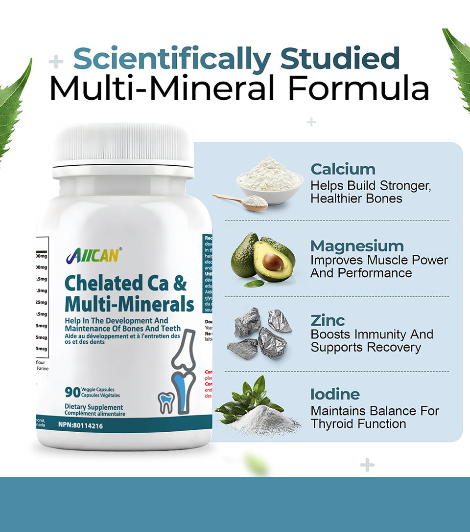 Chelated Ca & Multi-Minerals - Bone Health Support