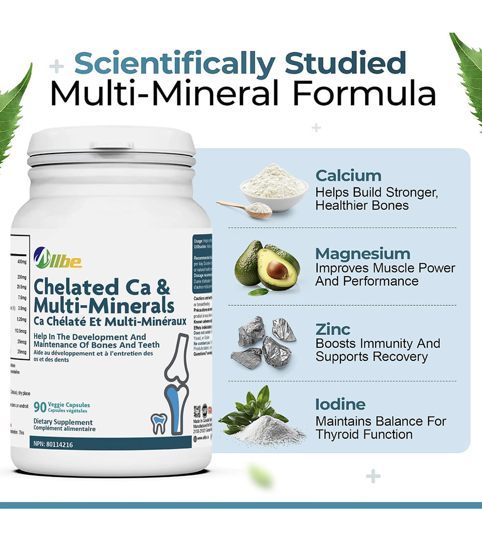 Chelated Ca & Multi-Minerals - Bone Health Support
