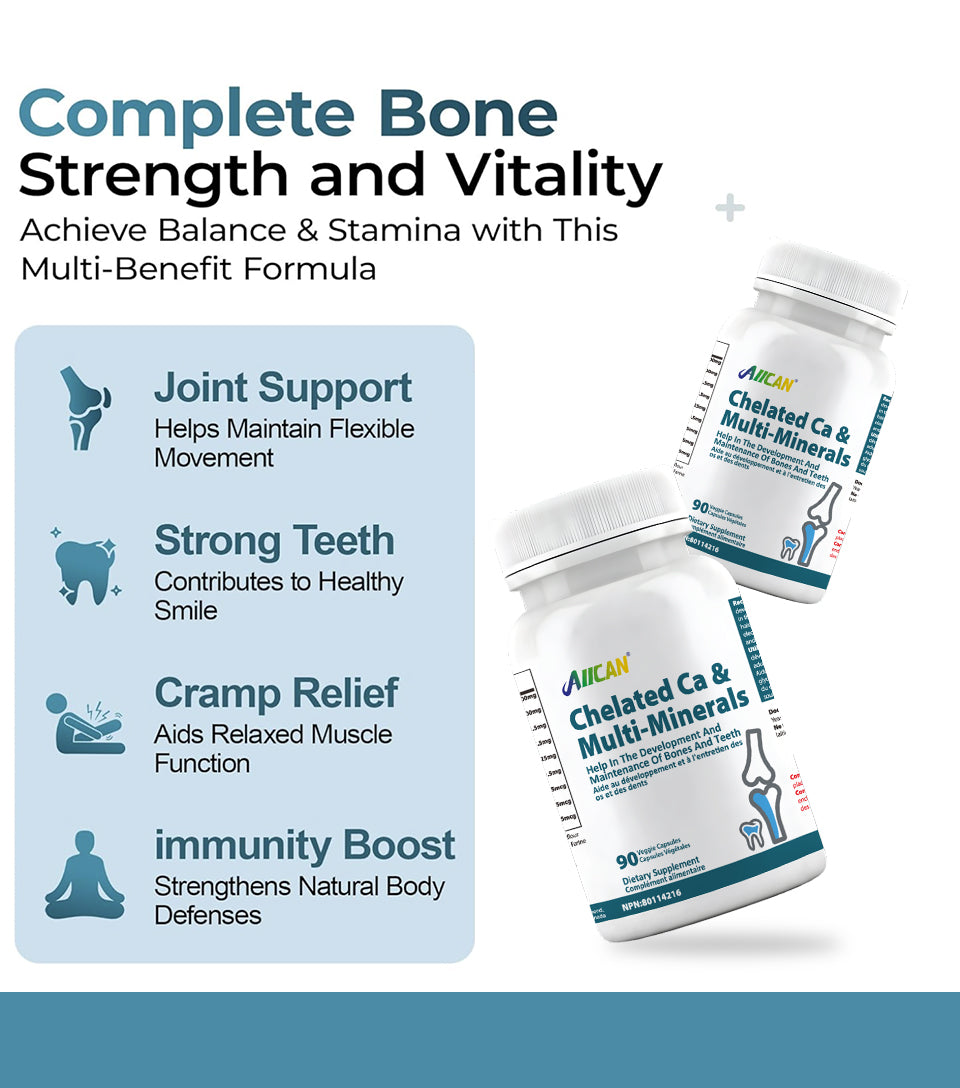 Chelated Ca & Multi-Minerals - Bone Health Support
