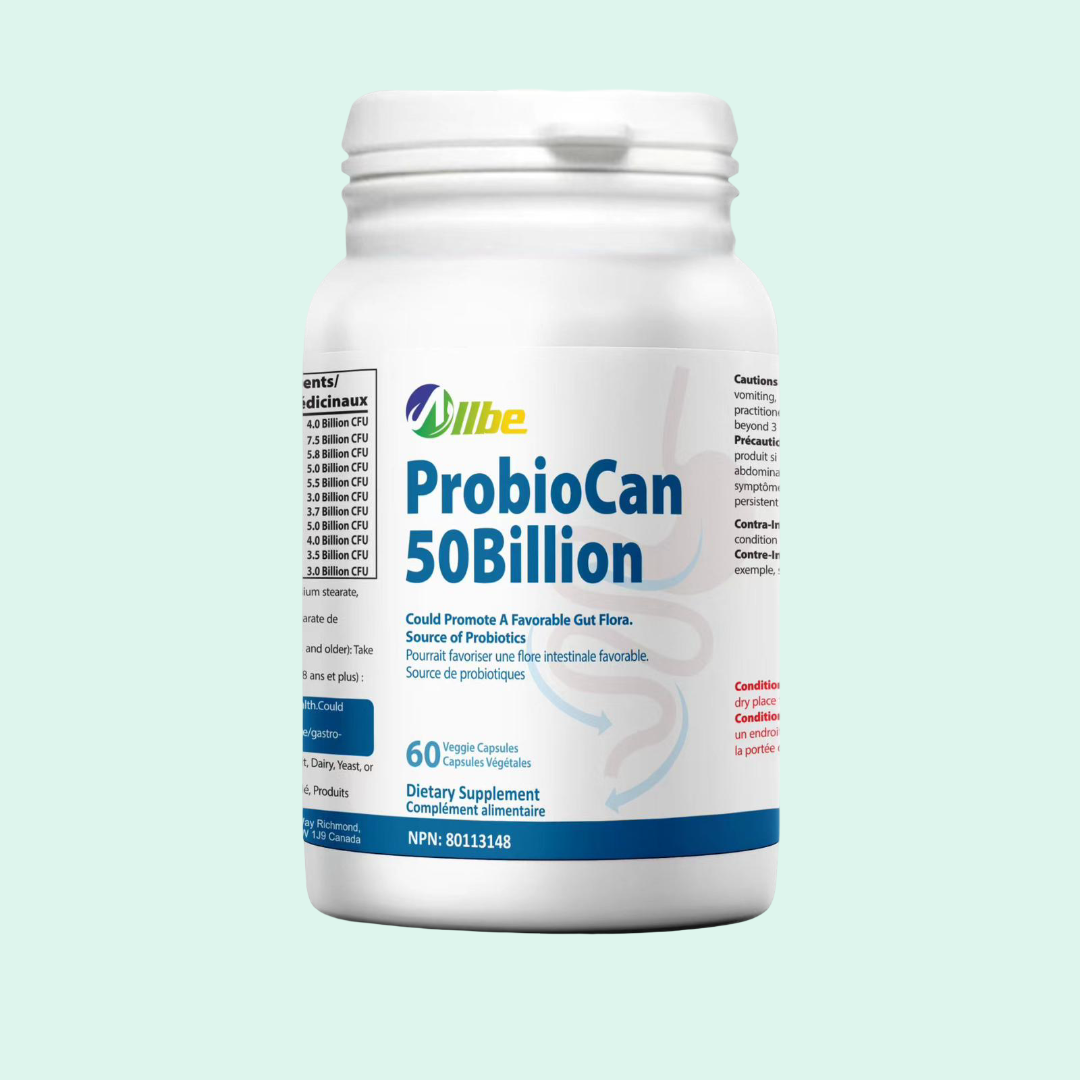 Allbe ProbioCan – 50 Billion CFU Probiotic (60 Capsules)